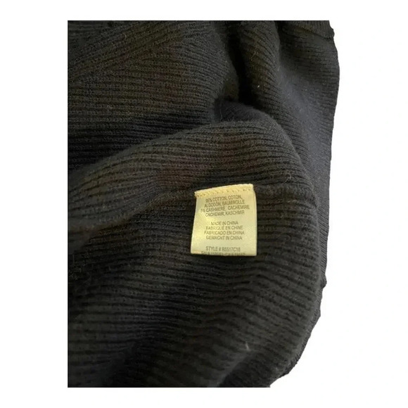 Minnie Rose Women’s Small Navy Ribbed Button Front Cardigan - Picture 3 of 5